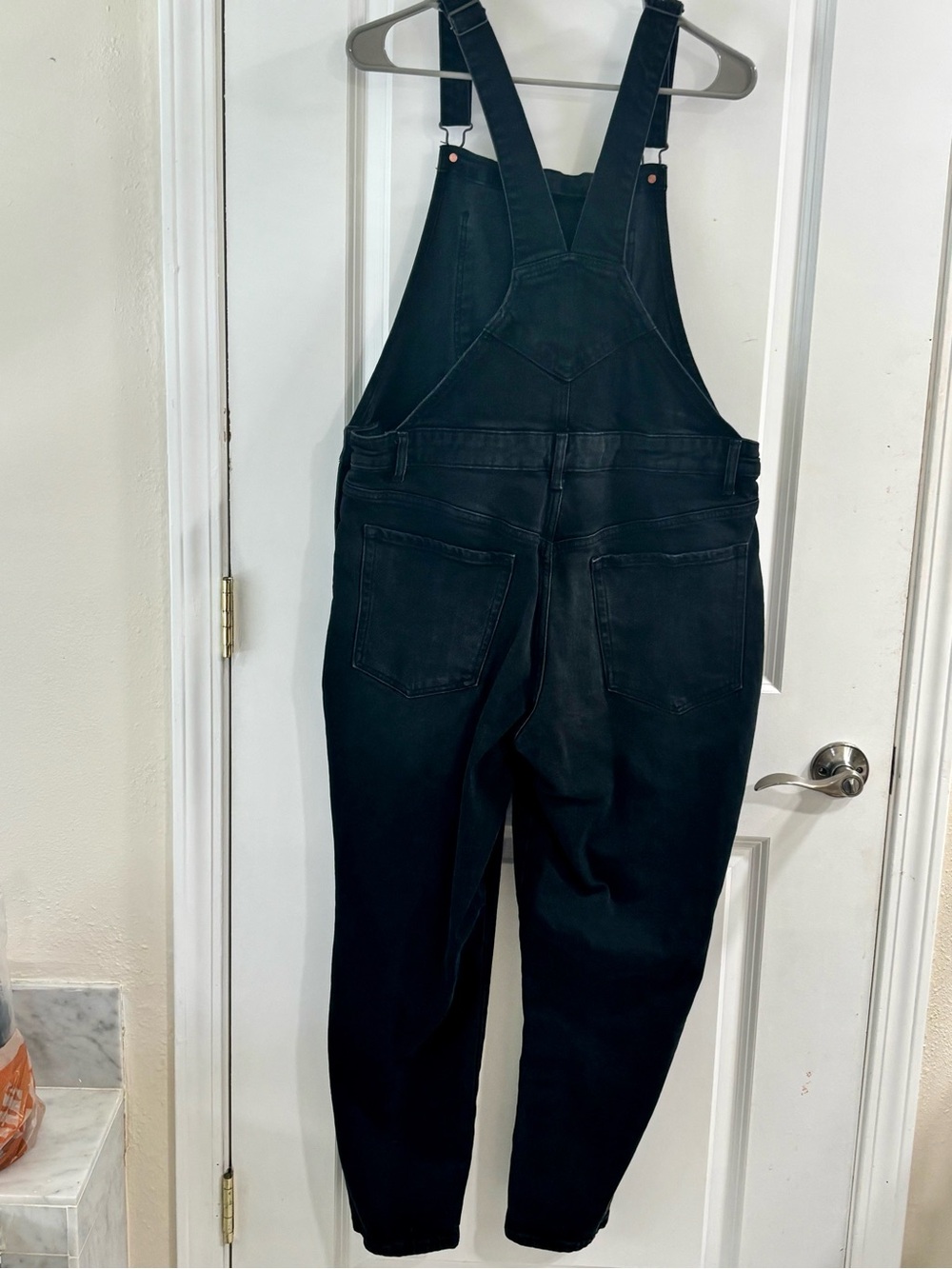Old Navy Black Women's Denim Overalls with Front Pocket - Picture 10 of 12